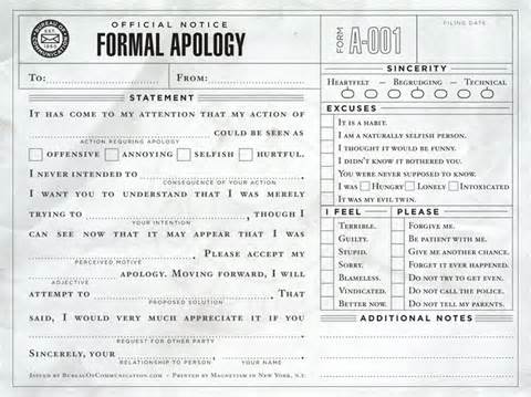 Definitions of apology